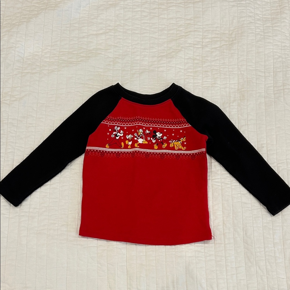 Jumping Beans Red and Black Long Sleeve Mickey Holiday sweatshirt